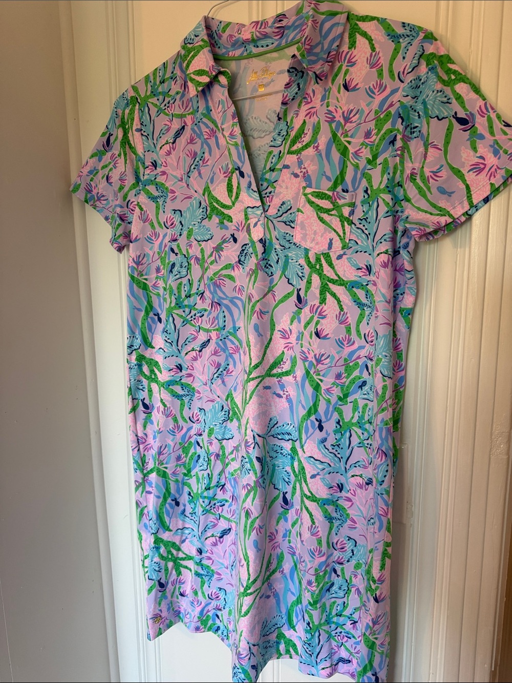 Lilly Pulitzer Lilac Floral Print Polo Mini Dress never worn